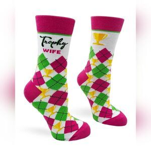 Trophy Wife Argyle Socks - Pink, Green, Yellow